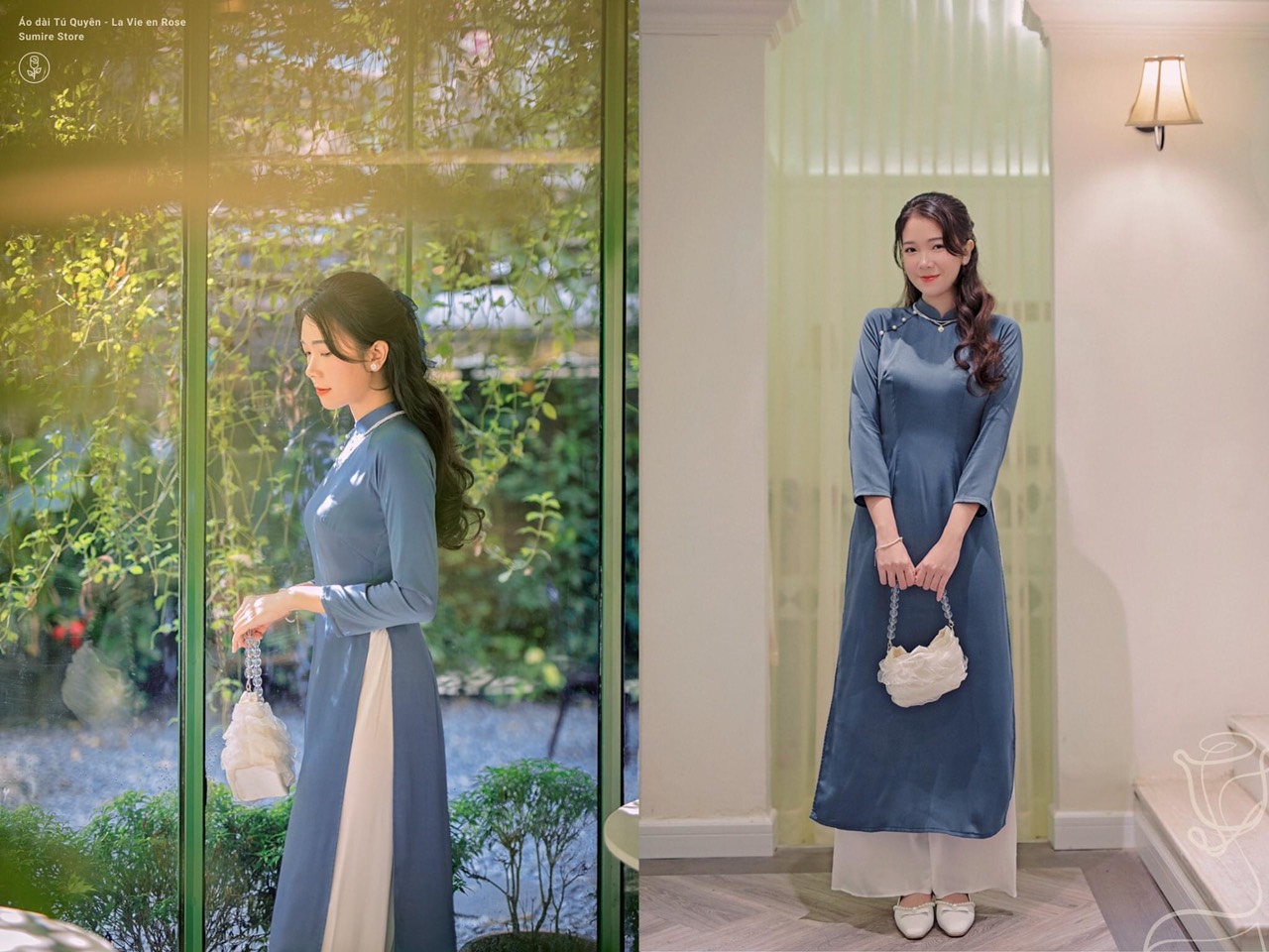 Áo dài cách Tân, áo dài mặc Tết siêu xinh, lụa mềm, mịn mặc sang