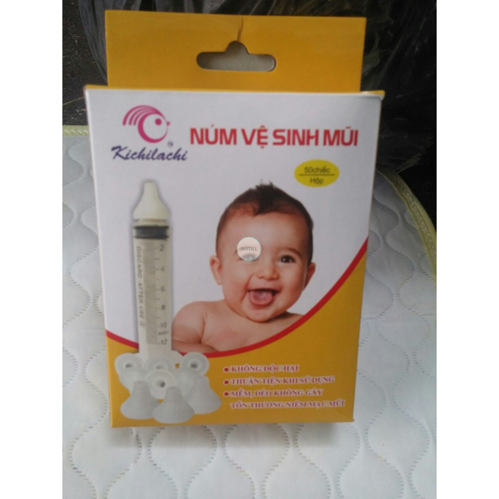 Bộ 2 núm rửa mũi slicon siêu mềm và xilanh cho bé