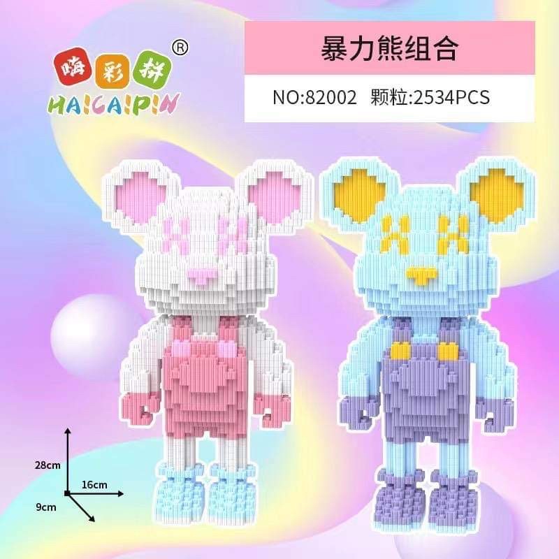 [TẶNG BÚA ] COMBO 2 GẤU BEARBRICK 35CM/ LEGO GẤU ĐÔI/ MUA 1 ĐƯỢC 2