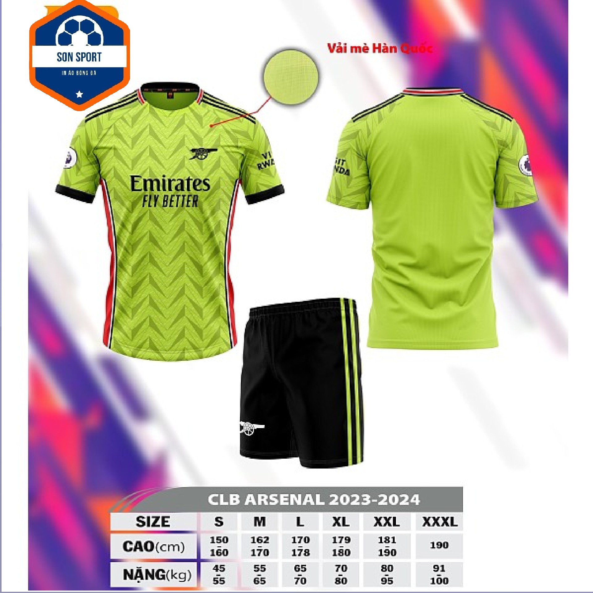 Bộ Quần Áo Bóng Đá Clb Arsenal 23-24 Xanh Chuối Mẫu Mới Vải Mè Thái -  Mixasale