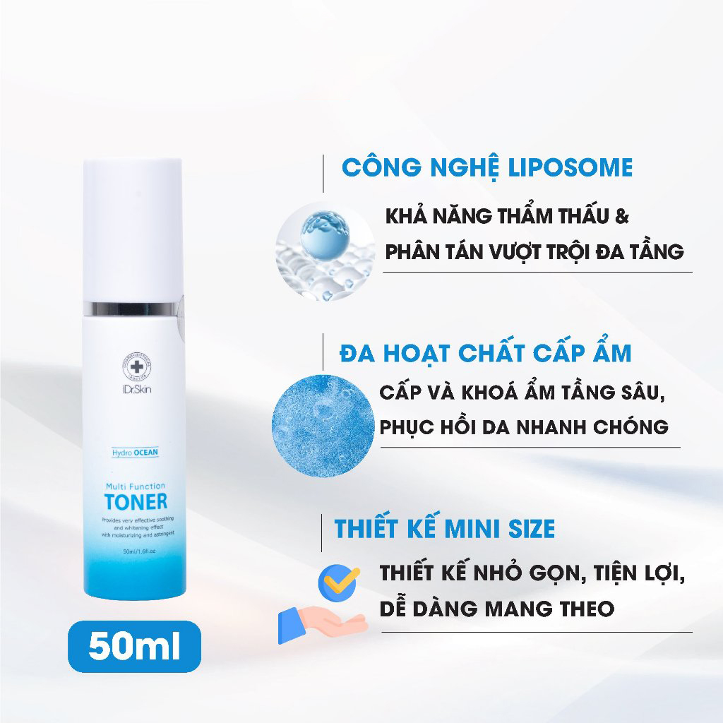 Nước cân bằng da IDr Skin Hydro Ocean Multi Function Toner cân bằng độ pH
