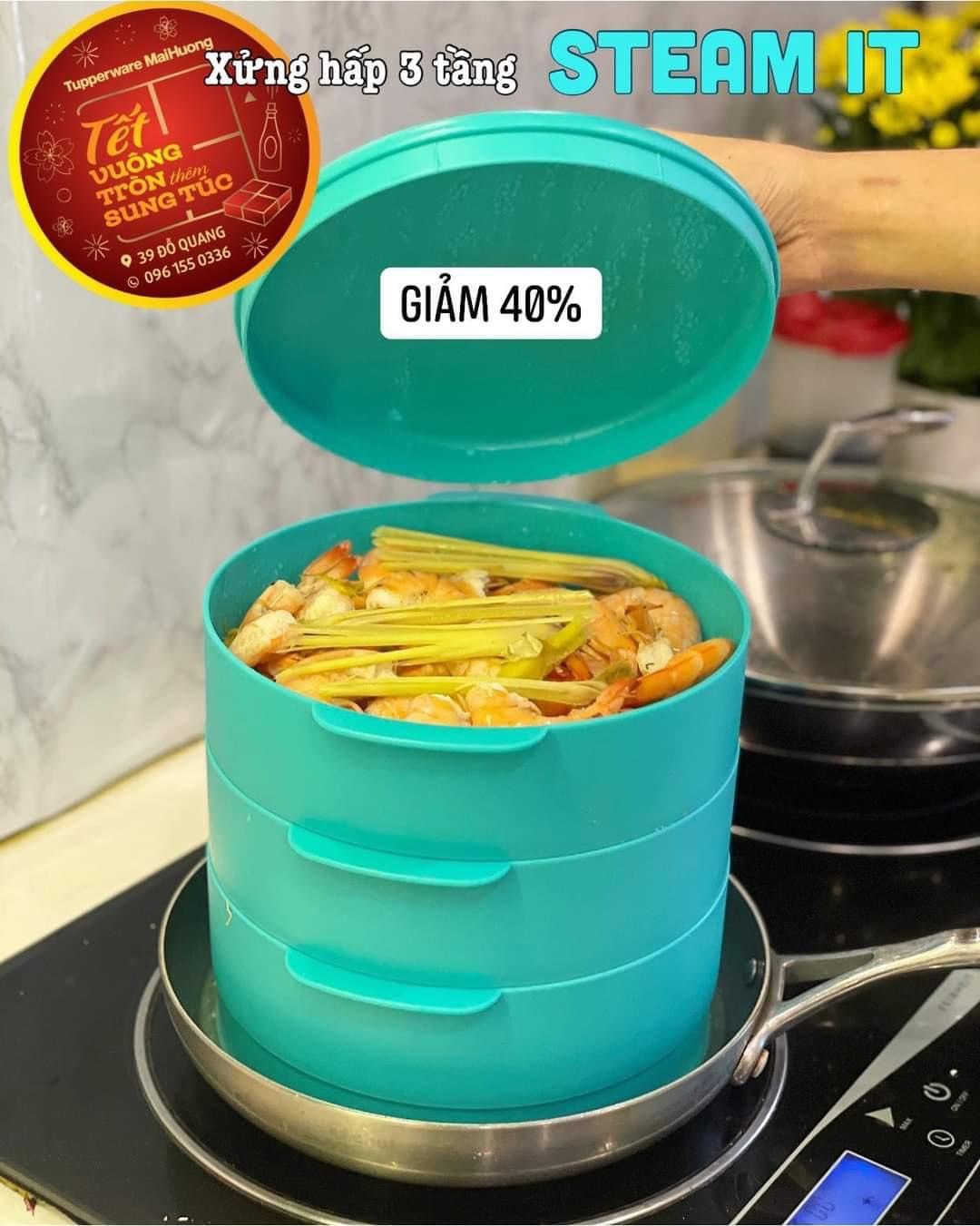 Xửng hấp tupperware 3 tầng stream it paradise
