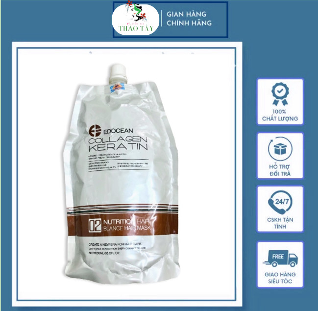 Hấp dầu collagen keratin edocean phục hồi tóc siêu mượt 1000ml