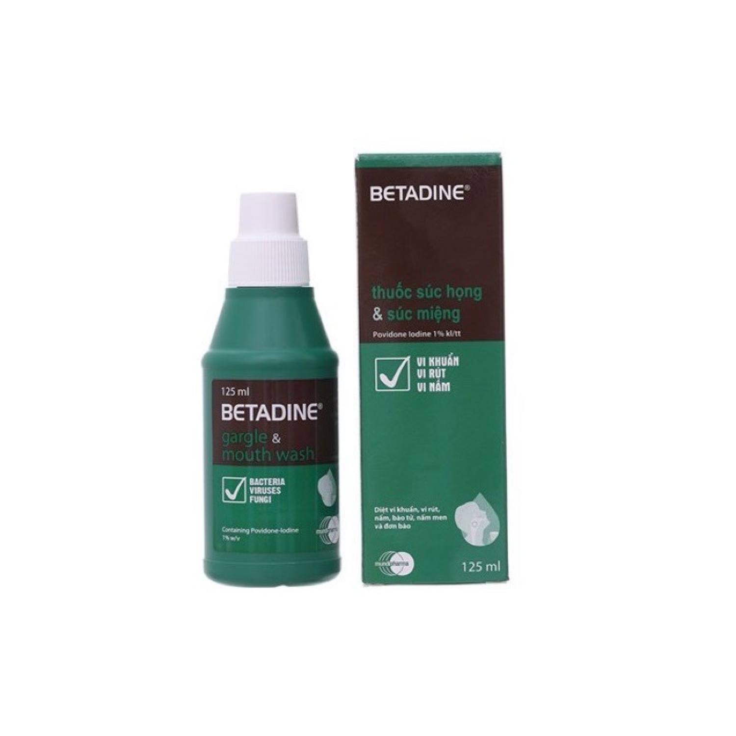✅[CHÍNH HÃNG] Dung dịch súc họng & súc miệng BETADINE chai 125ml