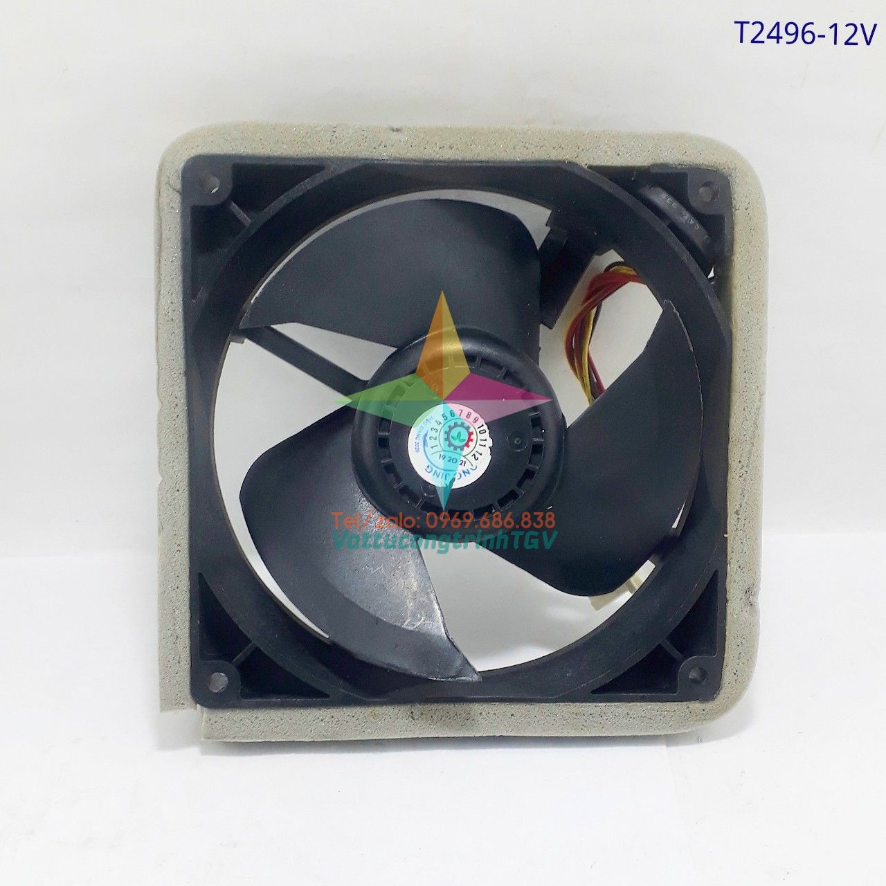 Quạt tủ lạnh SHARP-PANASONIC KT12.5cm x 12.5cm DC12V-0.24A - 3 dây.