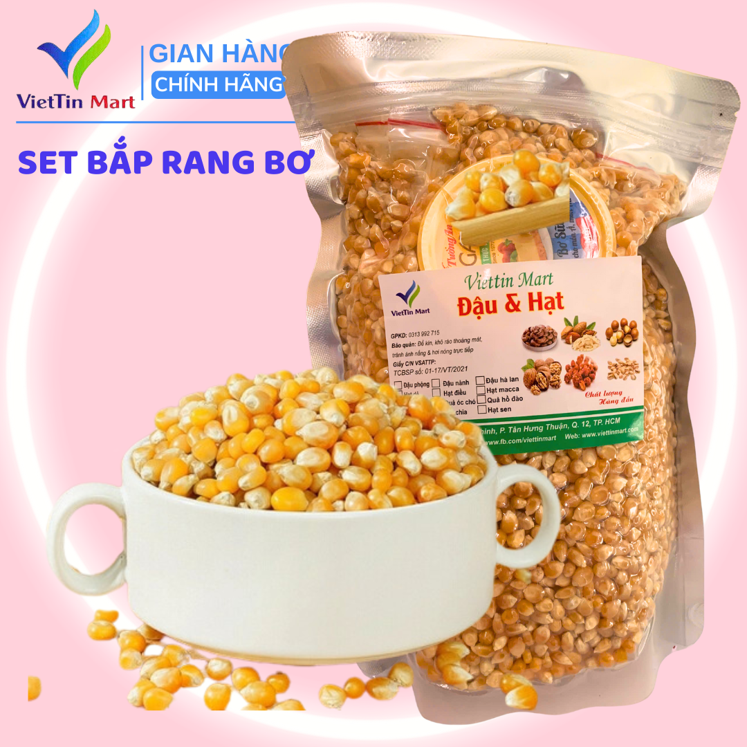 Set Nguyên Liệu Làm Bắp Rang Bơ Viettin Mart 1.2kg