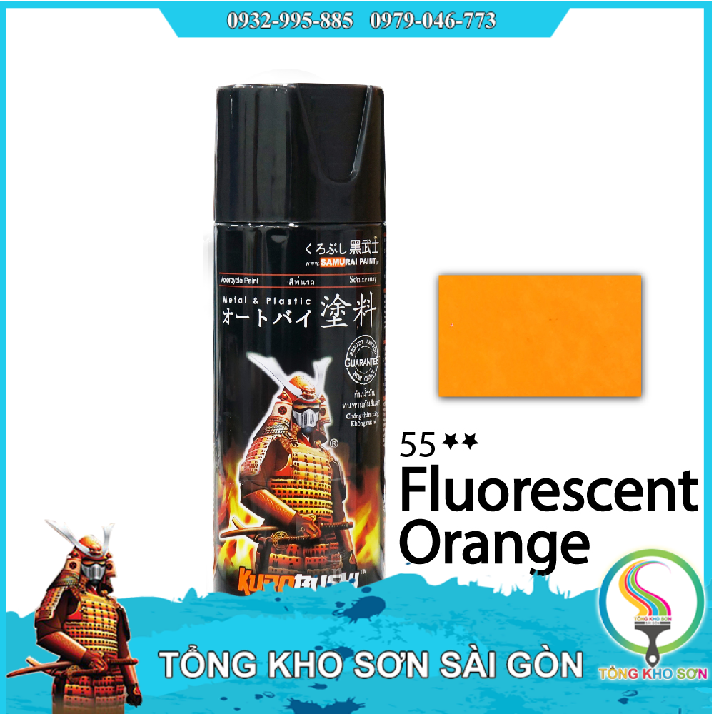 Chai sơn xịt màu cam huỳnh quang 55 Samurai