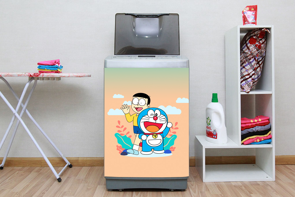 [HCM]Decal dán máy giặt mẫu Doraemon 07