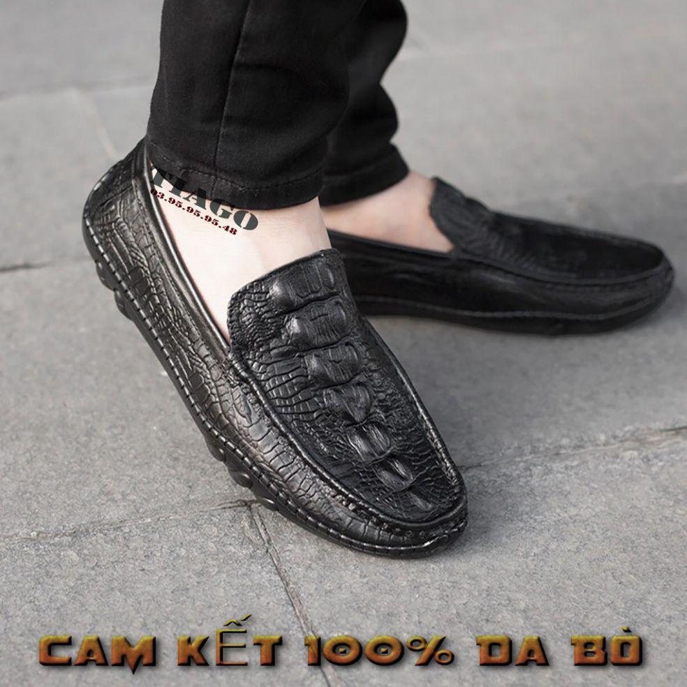 XẢ HÀNG CỰC SỐC giầy lười nam da bò thật khâu đế siêu bền bảo hành 2năm