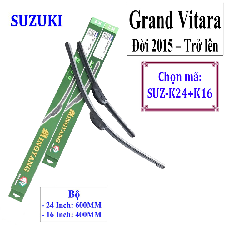 Bộ 2 thanh gạt nước mưa ô tô Nano mềm cao cấp hãng xe Suzuki: Celerio-Vitara-Swift-Ertiga-Grand Vitara-Alto-Carry1.0-Wagon R