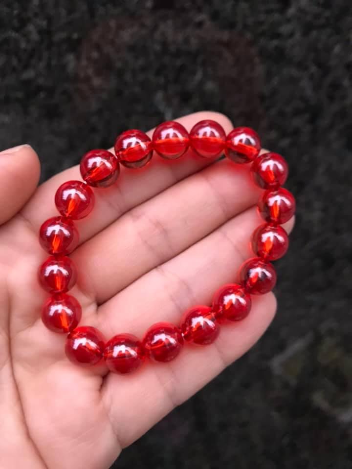 [HCM]VÒNG TAY ĐÁ TOPAZ ĐỎ THIÊN NHIÊN - 10LY