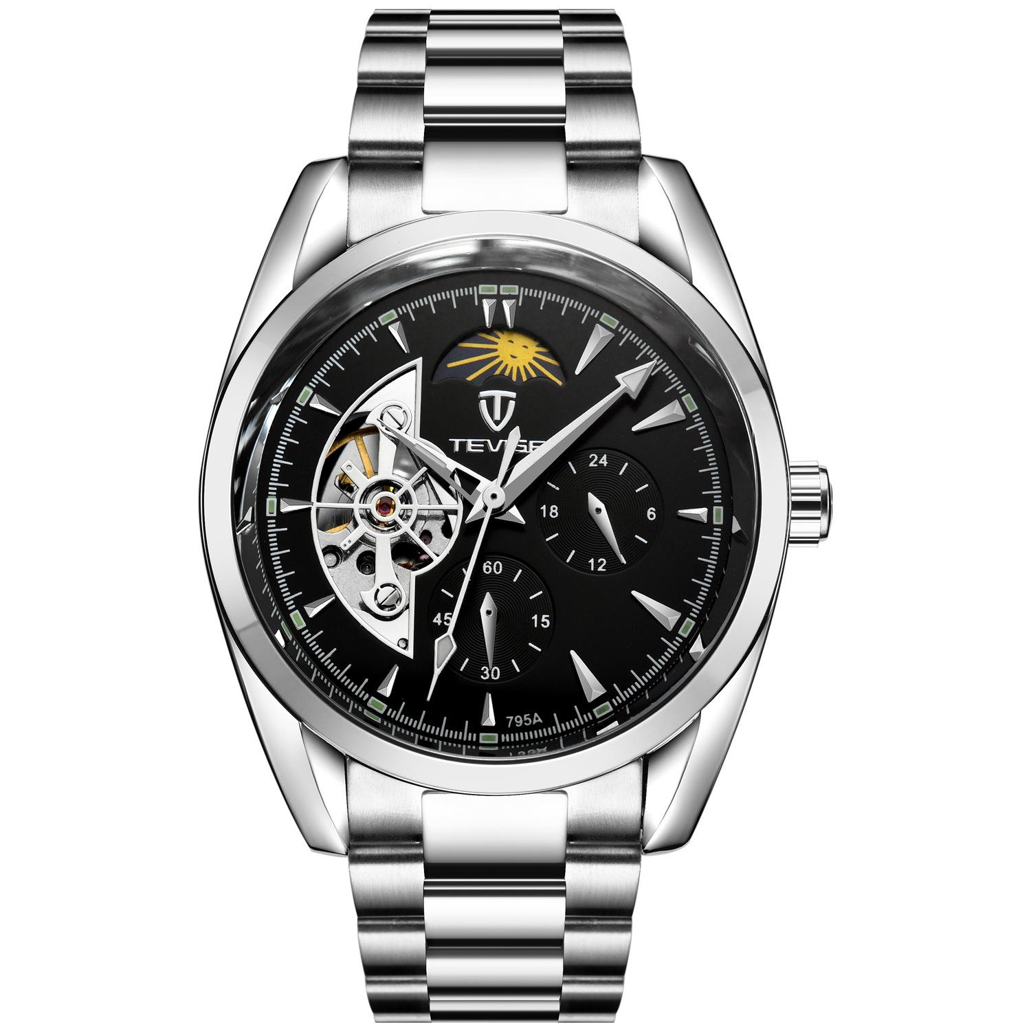 Đồng hồ cơ nam TEVISE TE27-29 dây thép automatic