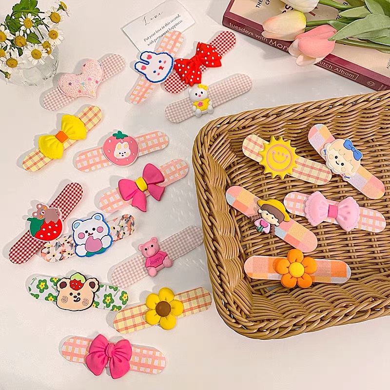 Miếng dán tóc dán mái tự dính hoạt hình cố định tóc dự tiệc cho bé siêu dễ thương