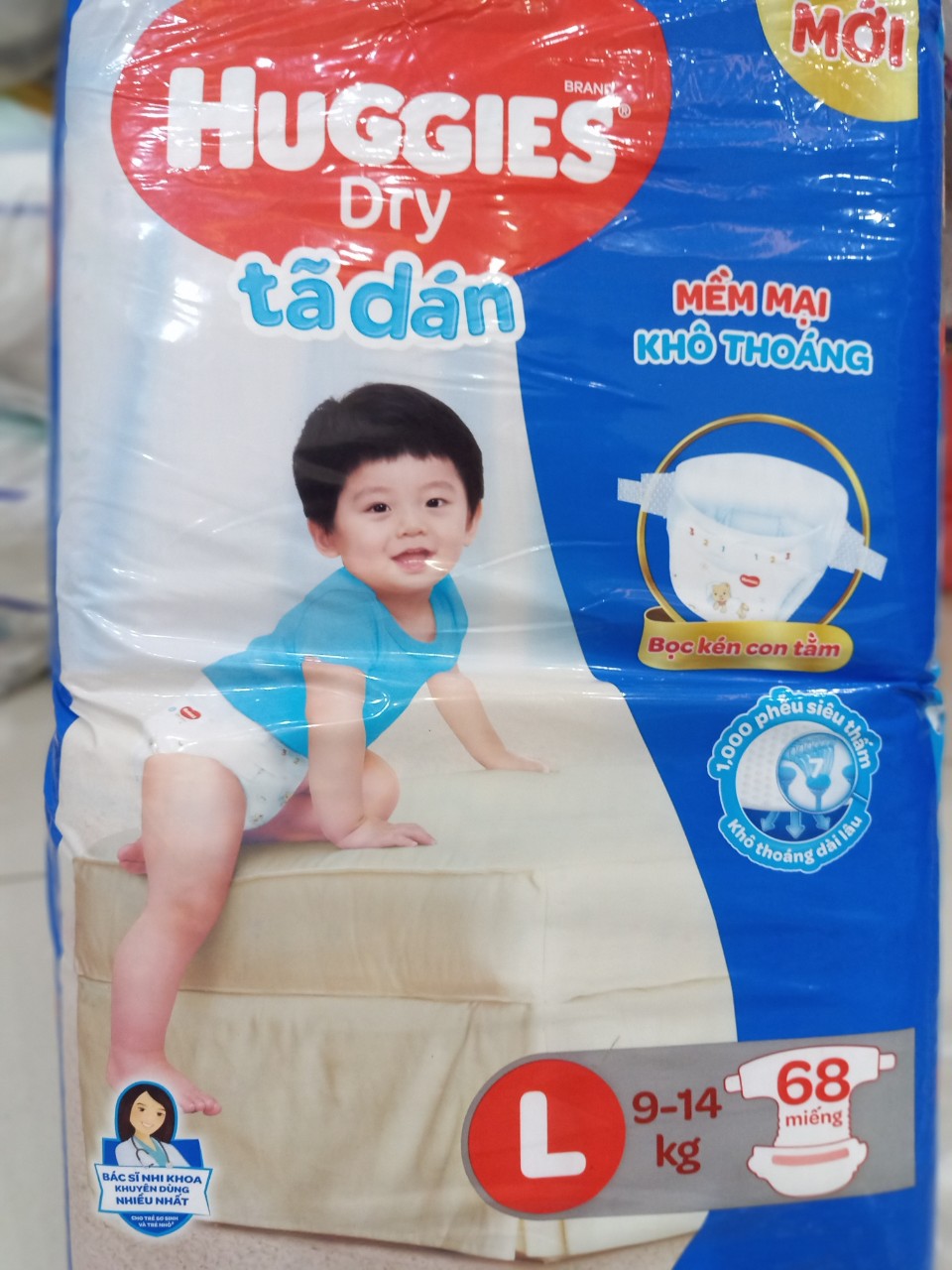 Tã Dán Huggies Dry M76/L68/XL62/XXL56
