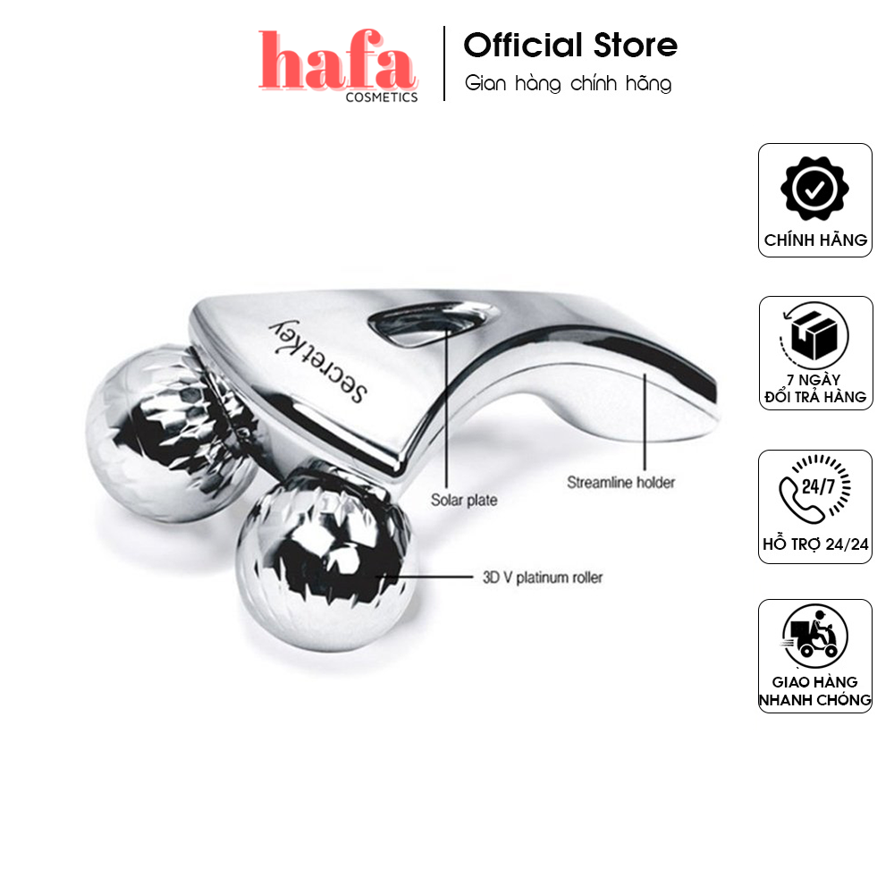Dụng cụ Massage Cầm Tay làm săn chắc, thon gọn mặt Secret Key Micro 3D Face Roller