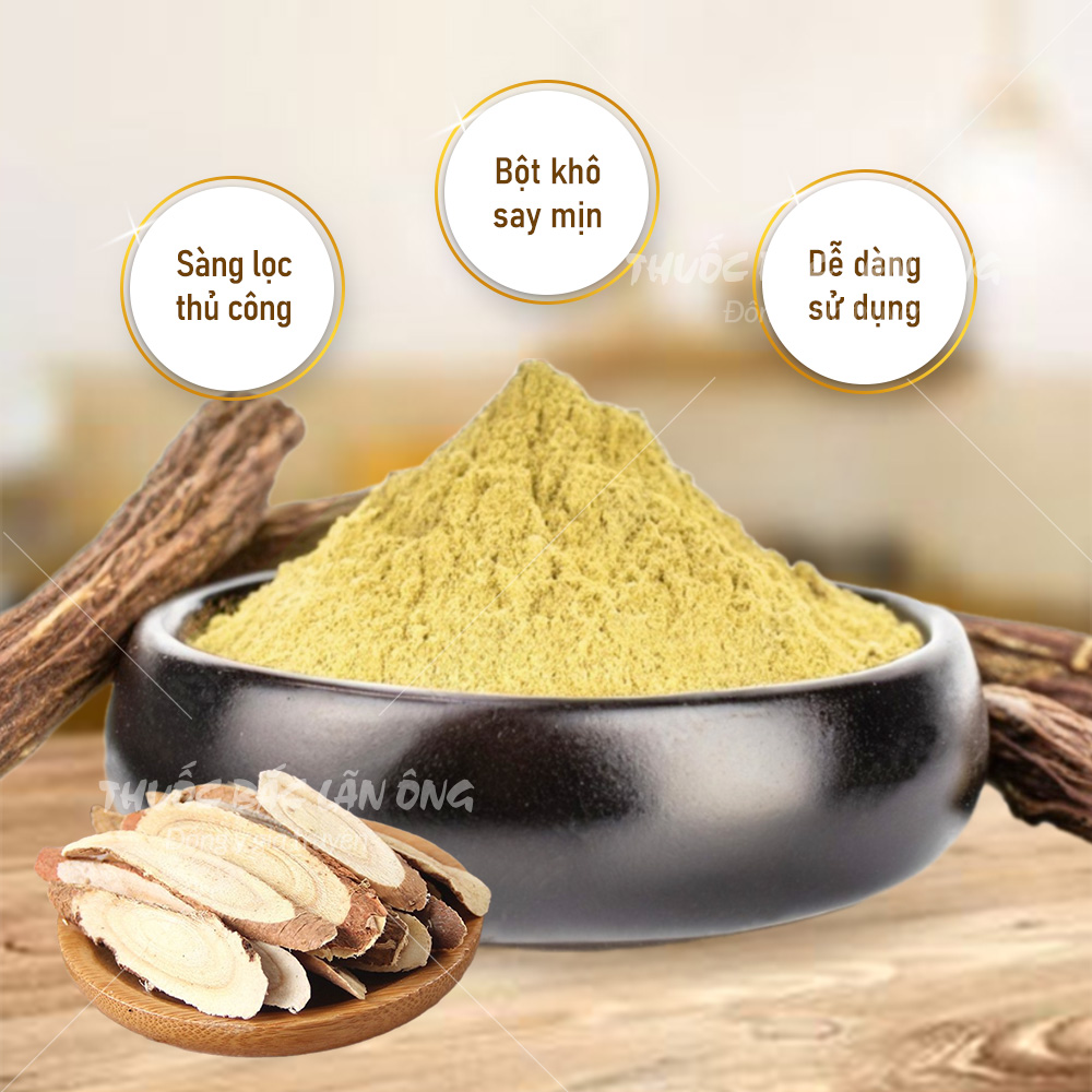 Bột cam thảo 100g, nguyên chất, thơm mịn, bột pha uống, đắp mặt - Lãn Ông