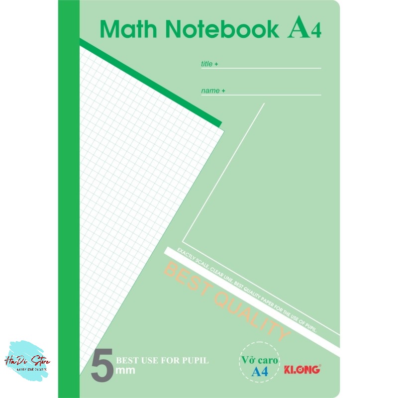 KLONG Sổ Math Notebook CARO A4 - 200trang (MS:298)