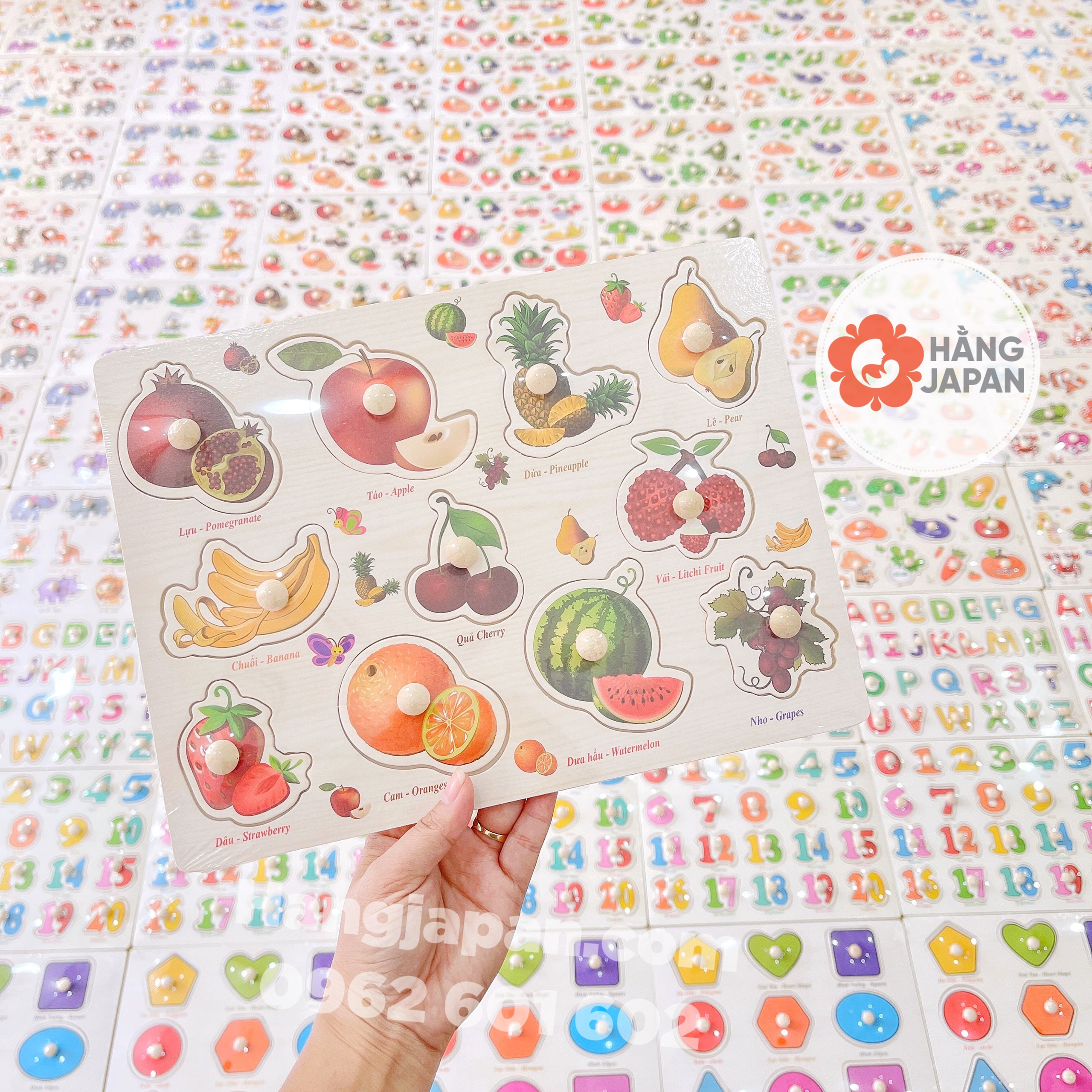 Bảng núm gỗ nhiều chủ đề cho bé