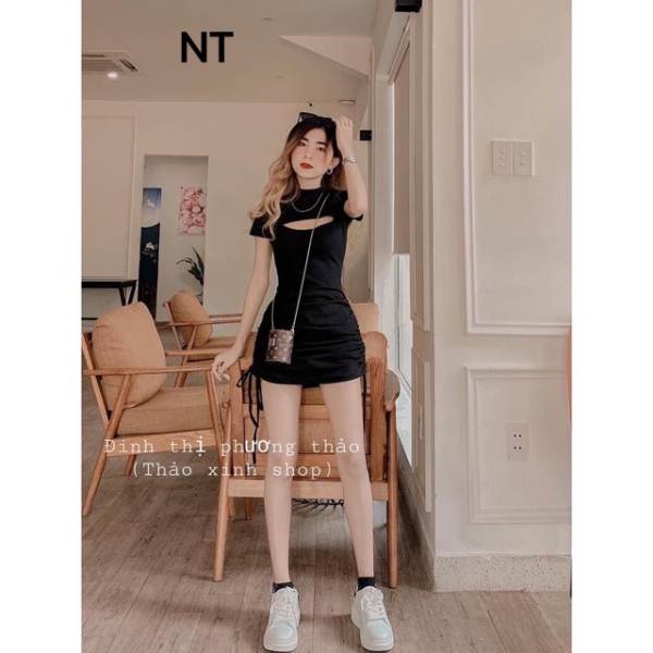 Váy Hở Ngực Rút Hông