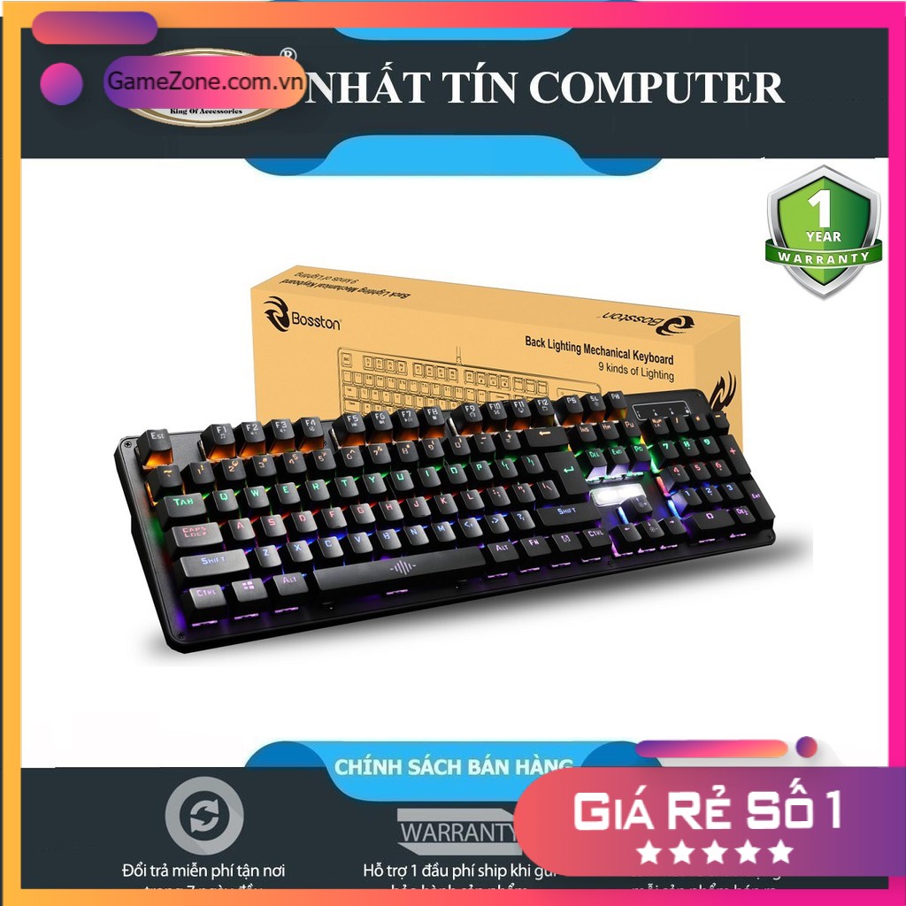Bàn phím cơ chuyên game Blue Switch Bosston MK912A
