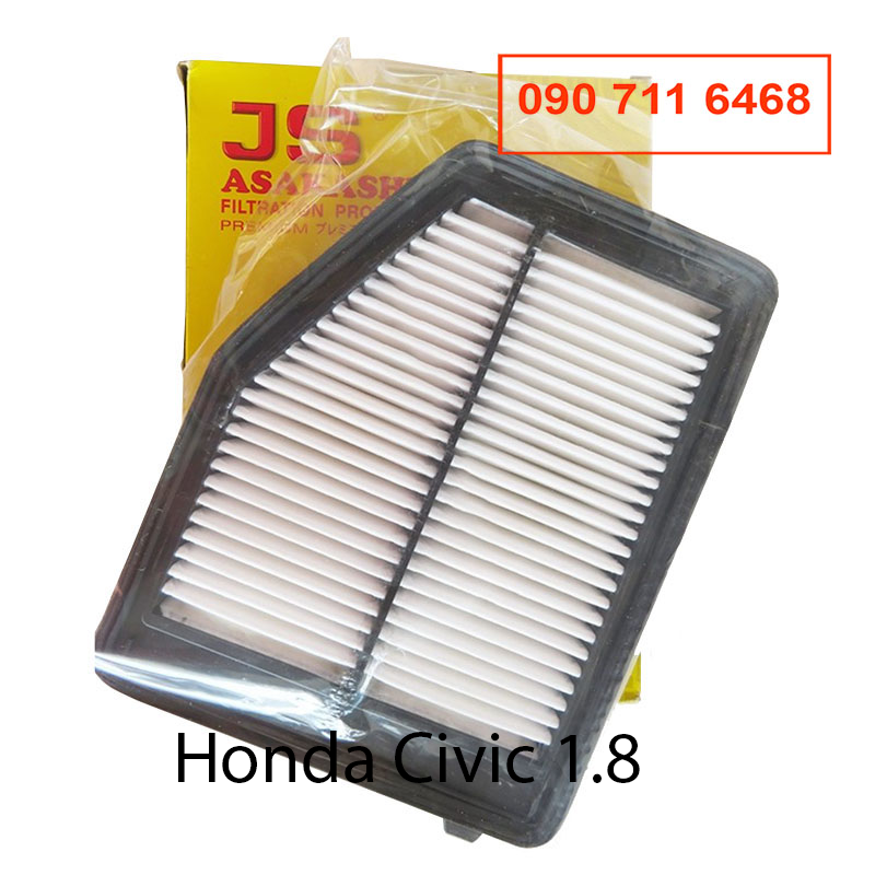 Lọc gió động cơ xe honda civic 1.8 2012, 2013, 2014, 2015, 2016 17220-r1a-a01 js asakashi a28002