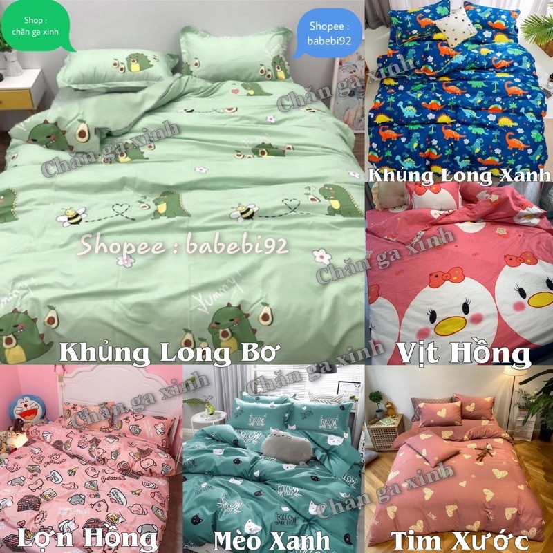 Bộ 5 Món Vỏ Chăn Ga Gối Coton poly cao cấp ( không kèm ruột )