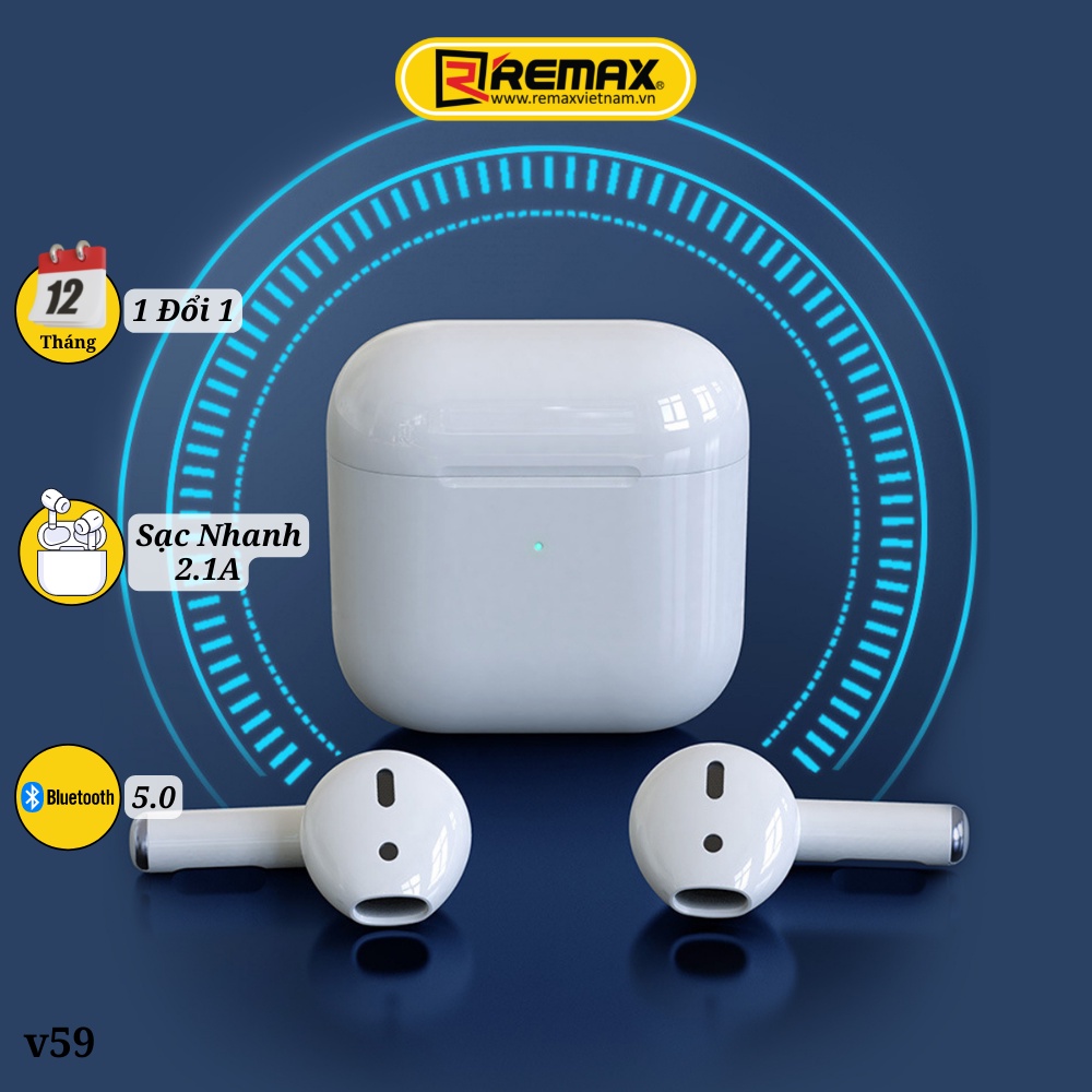 Tai nghe true wireless remax wk tws gen4 mini v59 tai nghe bluetooth tự động kết nối chạm cảm ứng dùng cho ios & androi remax bảo hành 1 đổi 1