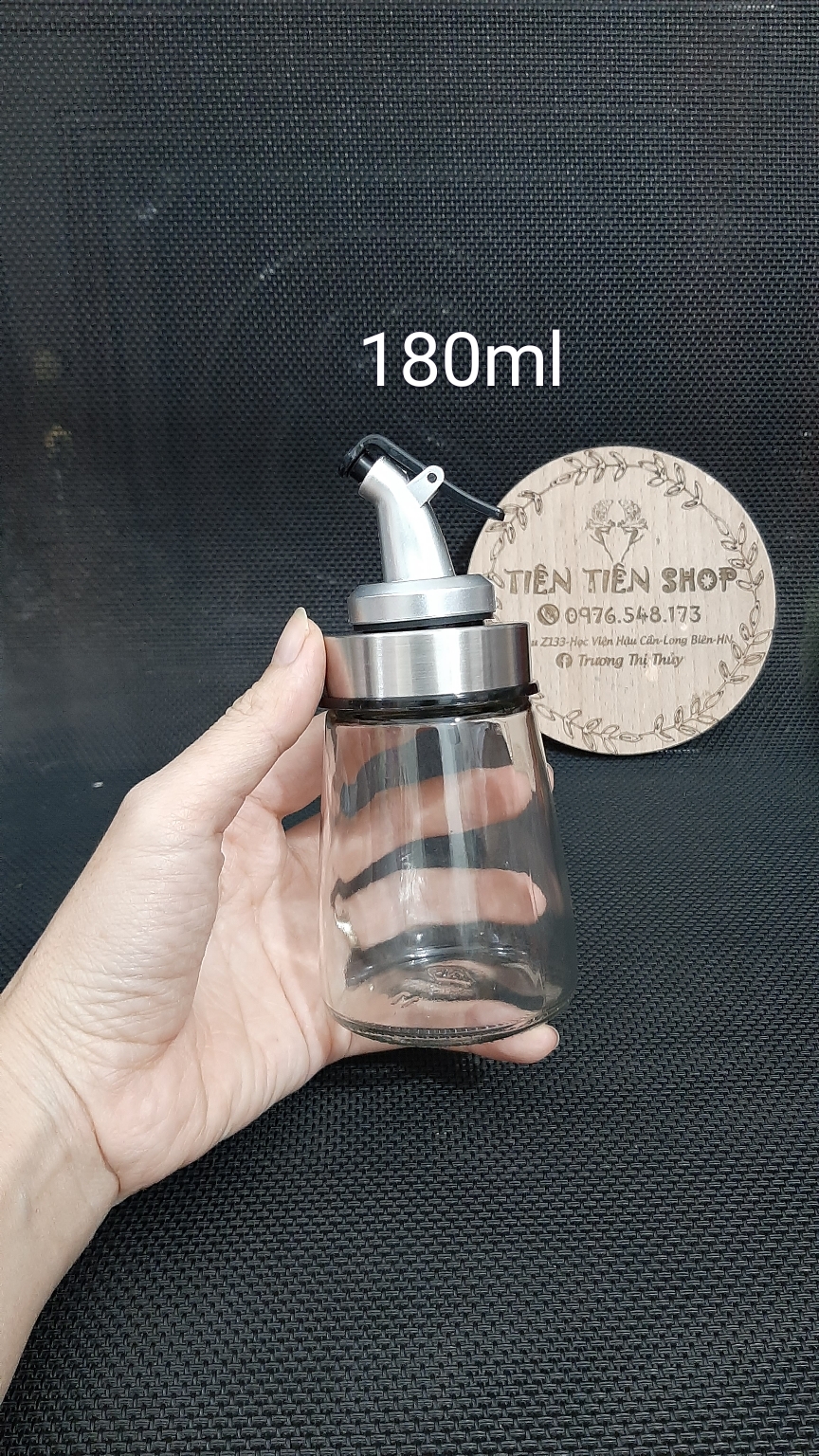 Chai thủy tinh 180ml rót dầu, dung dịch