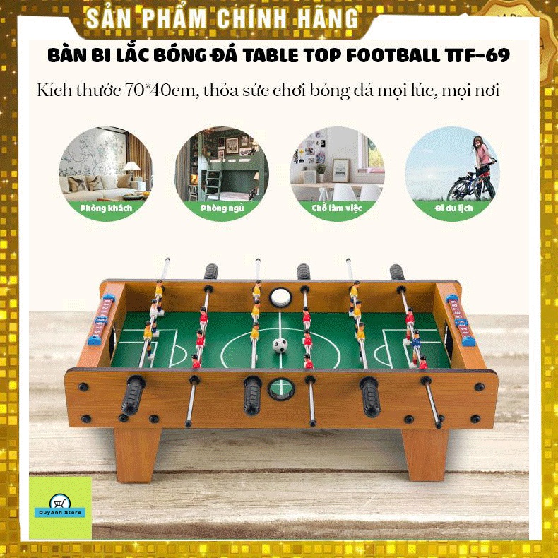 (37x69x23cm) Đồ chơi bàn bi lắc bóng đá Table Top Football TTF-69 bằng gỗ - Đồ chơi giải trí rèn luyện trí tuệ cho bé - BH 1 đổi 1