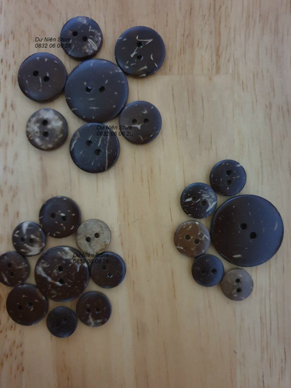 Coconut Buttons of All Sizes Used for Making Handmade Items, Pack of 50