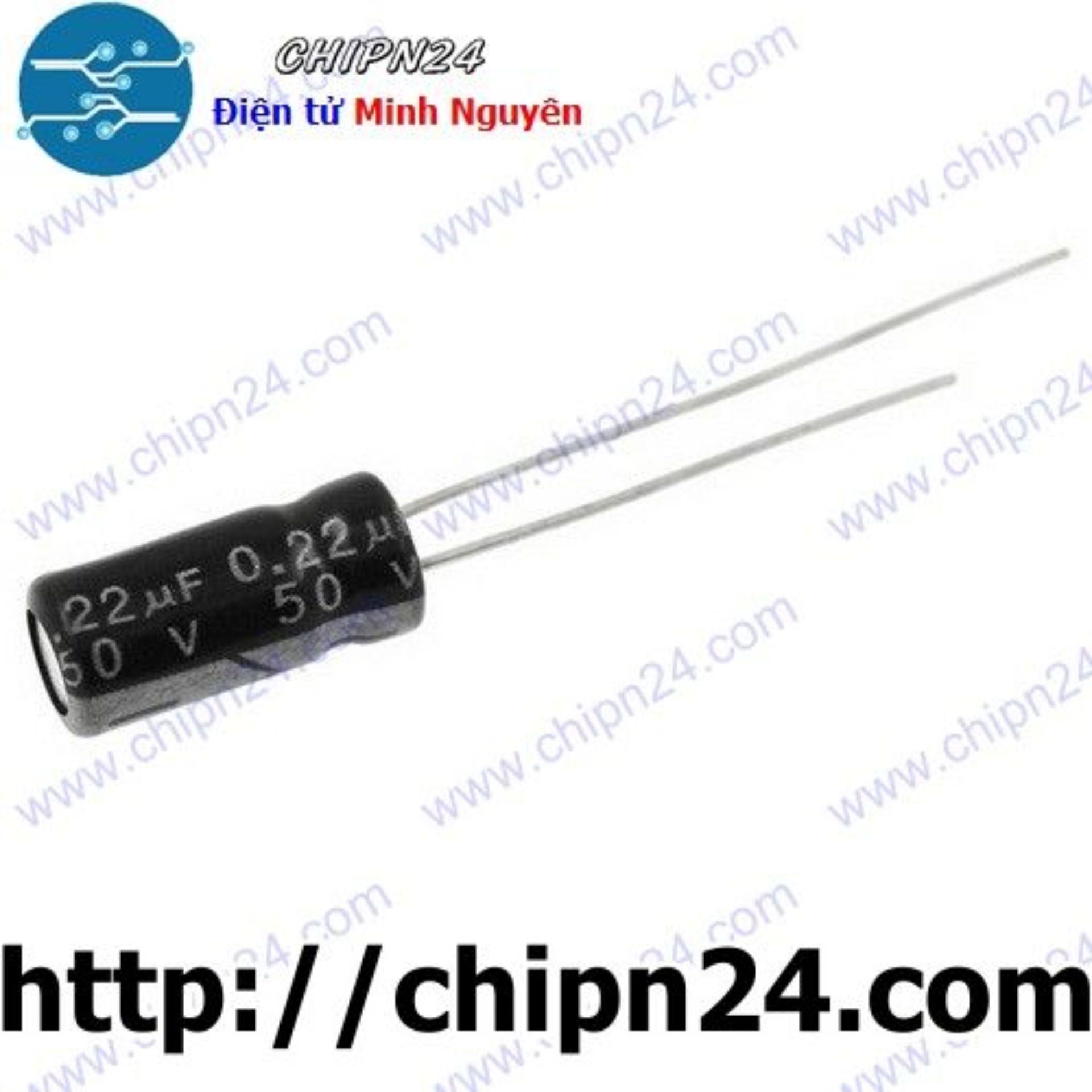 [25 con] (G45.2) Tụ hóa 0.22uF 50V (5x11mm)