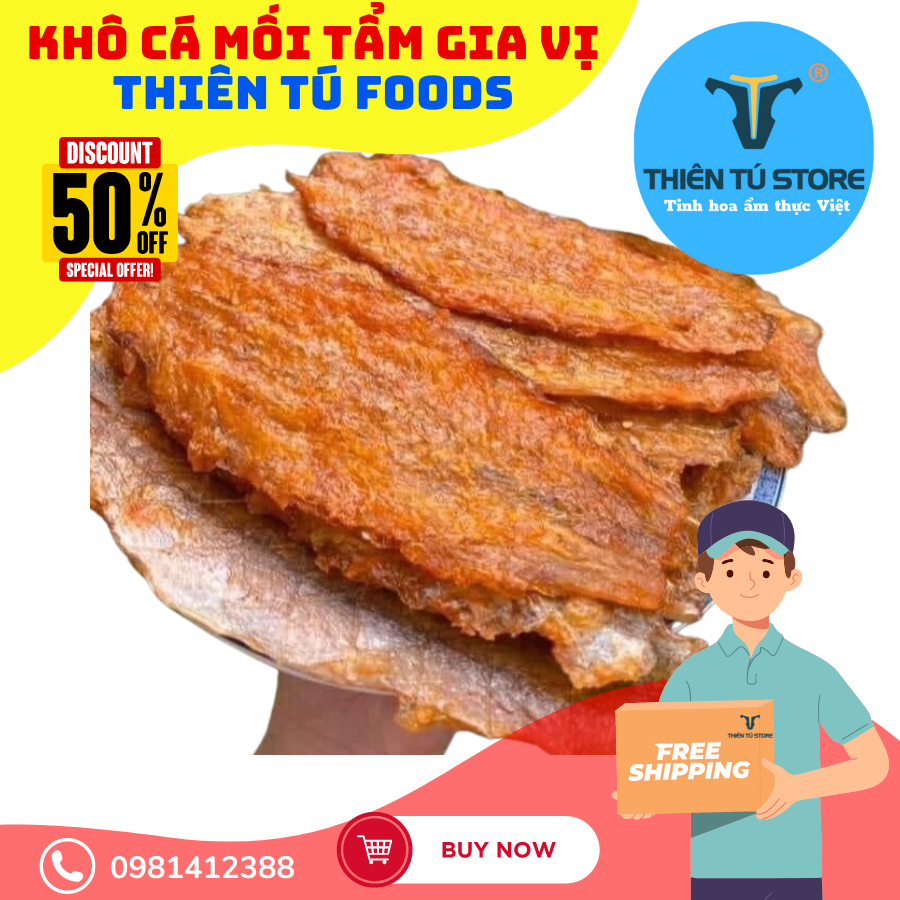 Khô cá mối ngon ,khối lượng 500gr ,chất lượng ngon , thịt dai thơm béo , phù hợp làm nhiều món ăn cơm cho gia đình hoặc làm mồi nhậu Seavina Foods