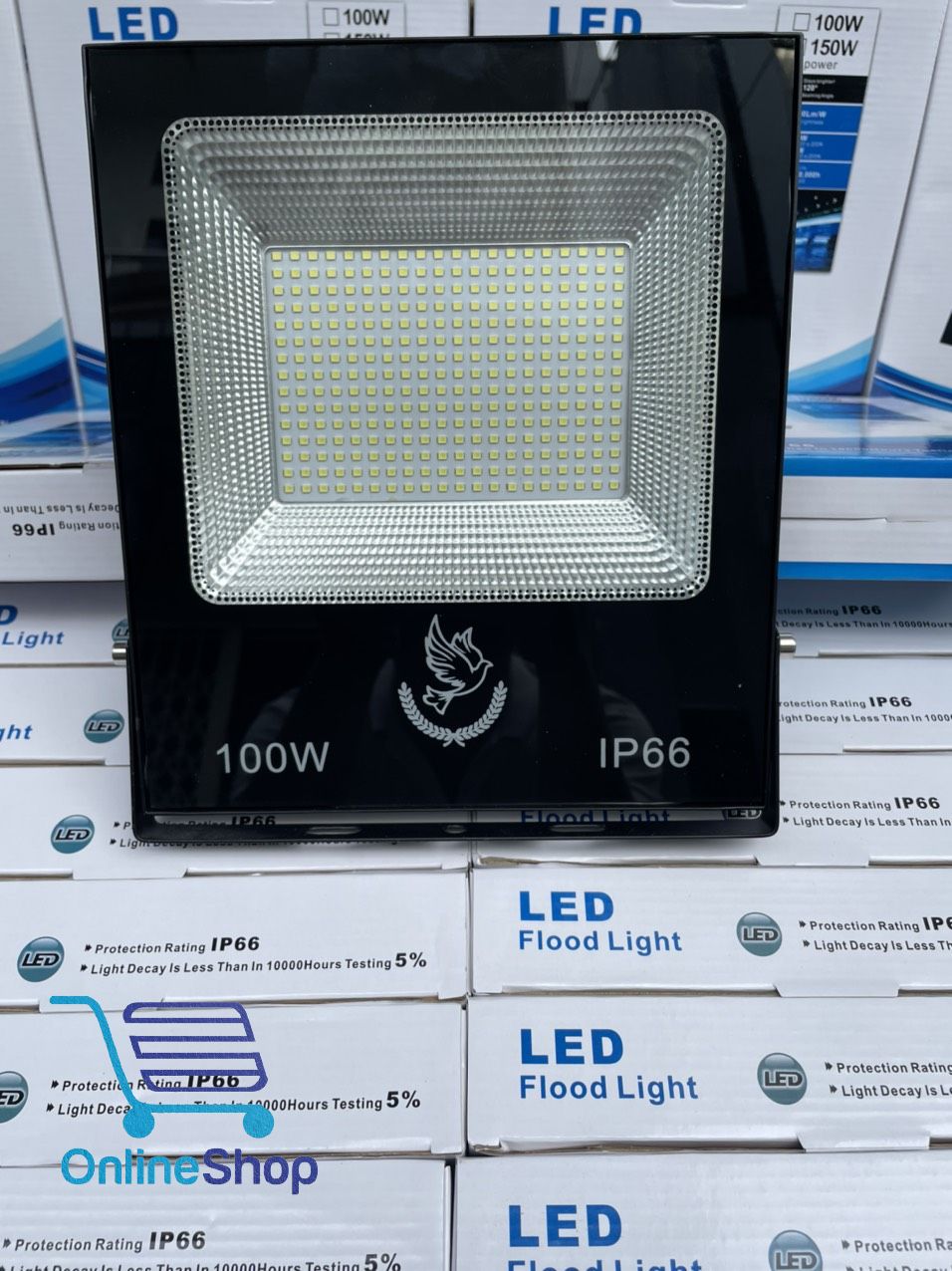 Đèn pha led 100w ,200w ngoài trời,IP66, ánh sáng trắng, điện vào 220v, chất liệu mặt kinh và nhựa cứng , đèn ngoài trời,tiết kiệm điện năng, FreeShip MAX