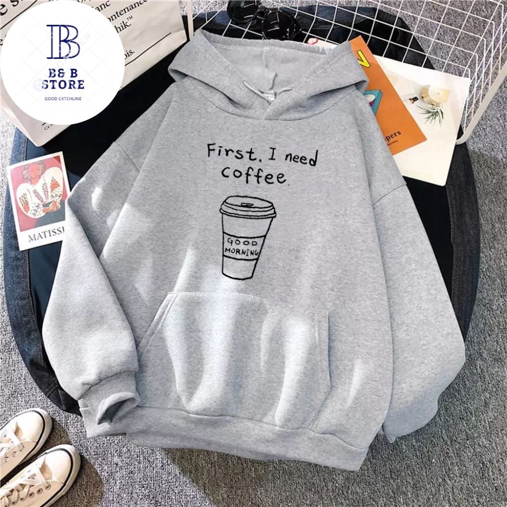 ÁO KHOÁC HOODIE NỈ UNISEX COFFEE FORM RỘNG NAM NỮ NHIỀU MÀU CỰC ĐẸP