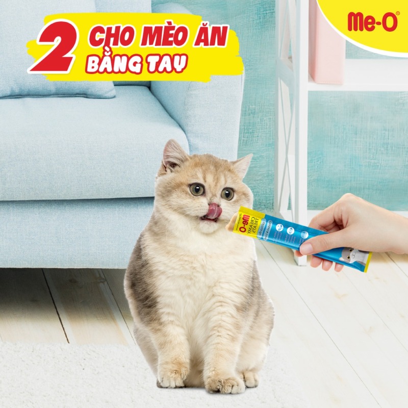 Me-O Creamy Treats - Bánh thưởng dạng kem cho mèo Me-O vị cá ngừ - 1 thanh 15 gram
