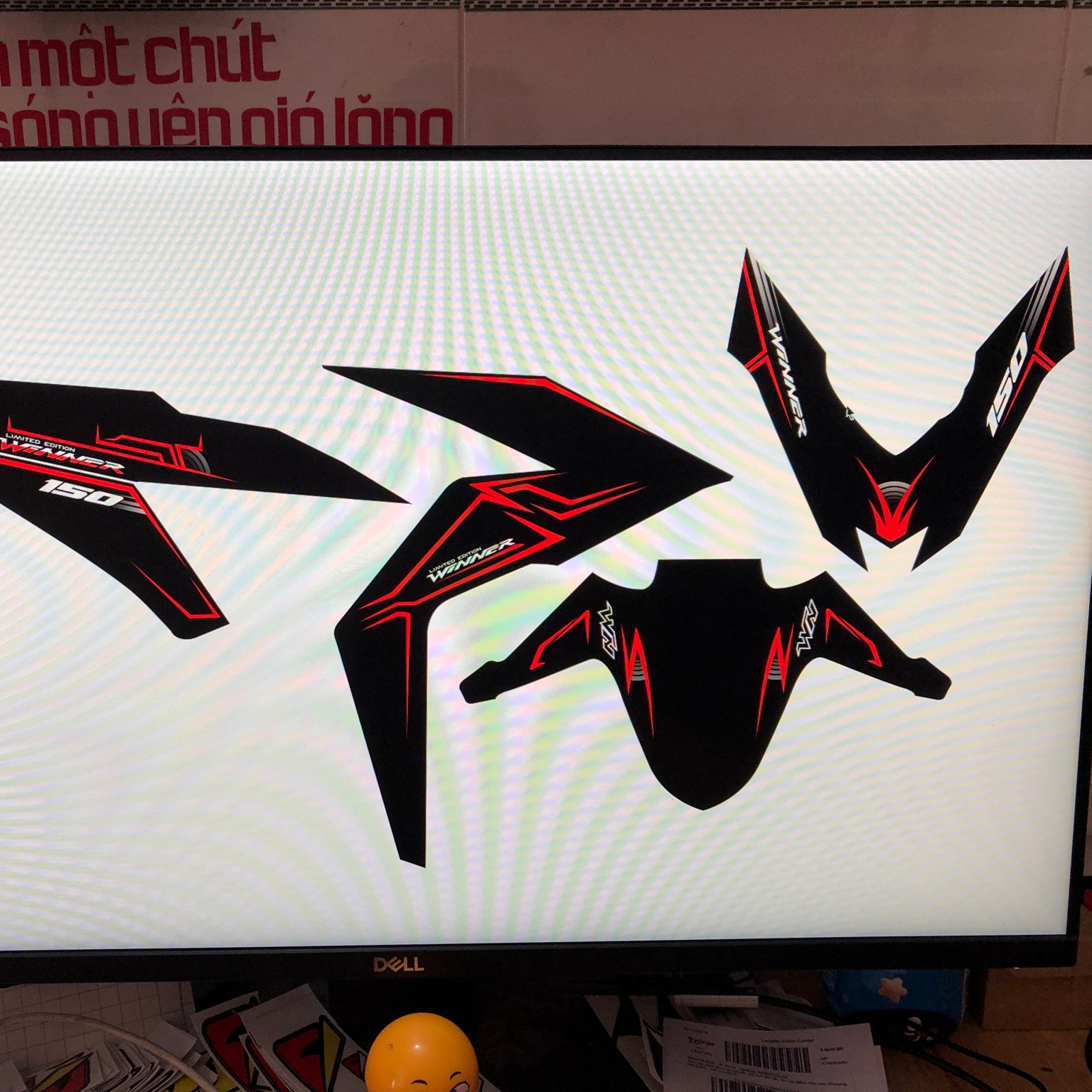 Tem rời honda winner 150 chỉ đỏ đen nhám