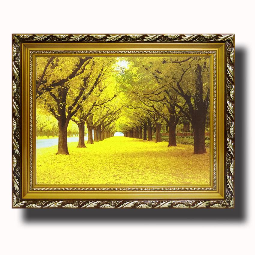 Tranh treo tường - Rừng Lá Vàng - Tranh Minh Hiền (KHUNG GỖ - 70 x 100cm)