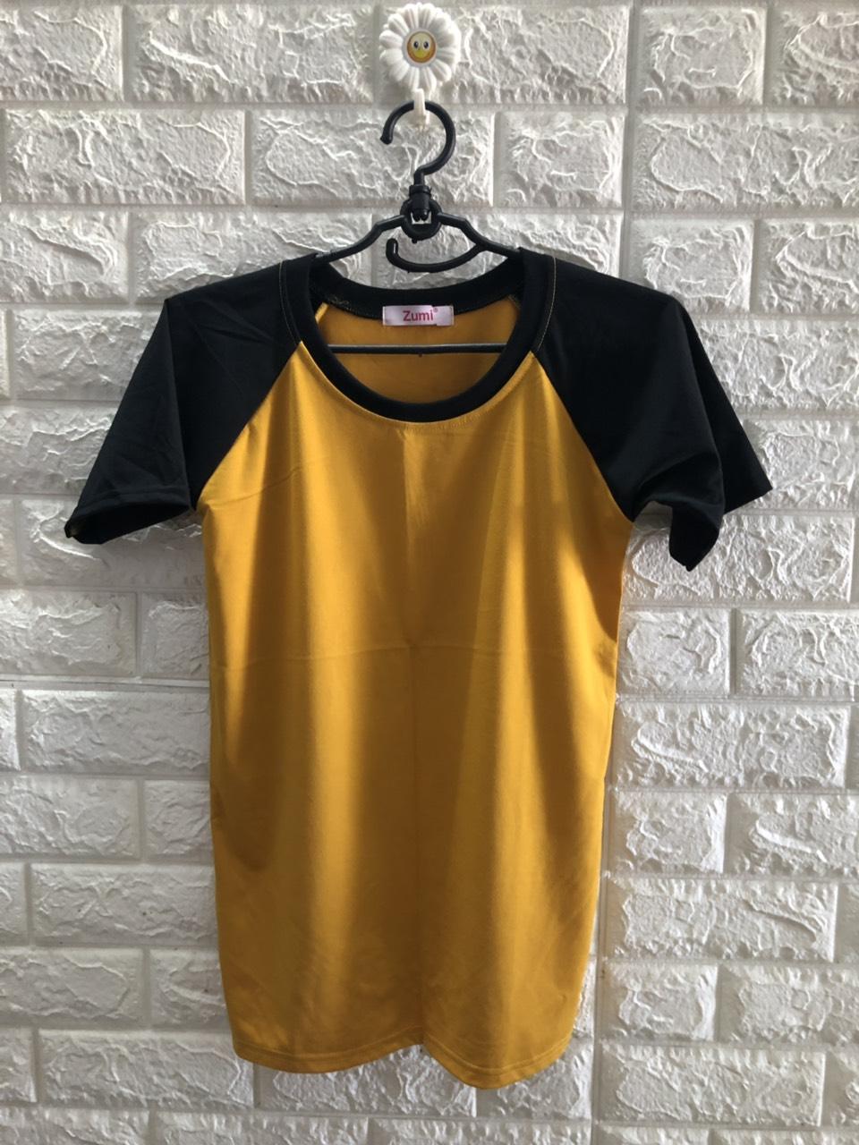 [HCM]Áo thun nam nữ raglan tay đen thun siêu mịn ảnh thật