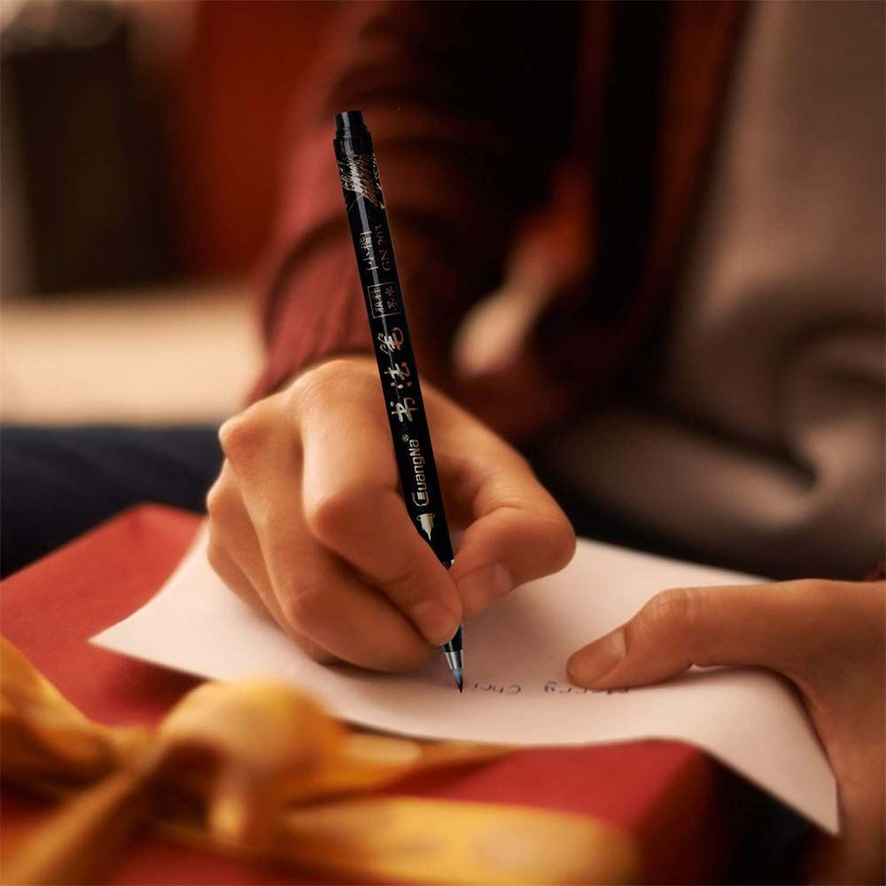 6 cái Bút thư pháp mới cho người mới bắt đầu viết chữ Caligraphy Beginners Set Refill Black Marker Brush Pre-write