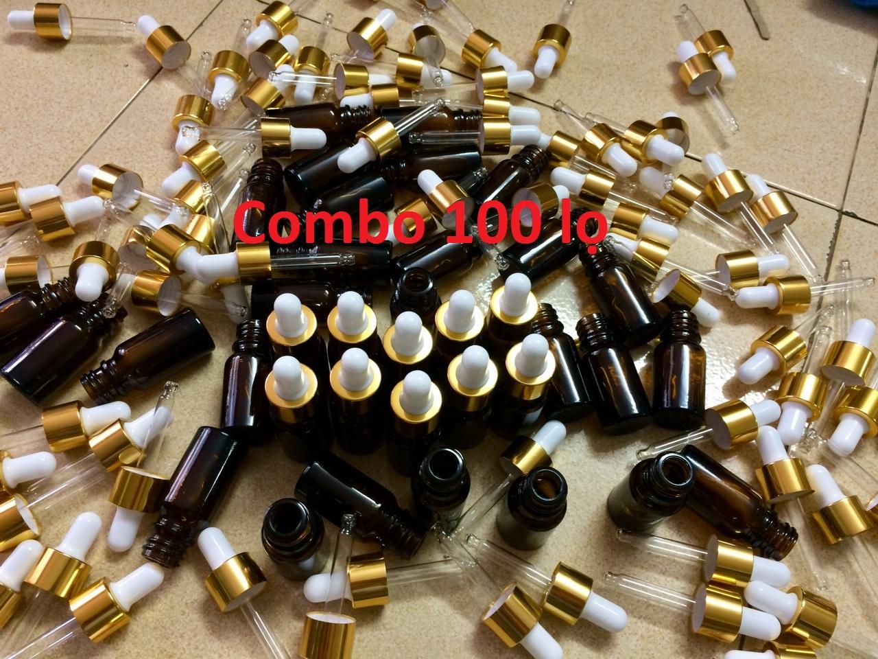Combo 20 Lọ đựng tinh dầu nâu bóp giọt 10ml