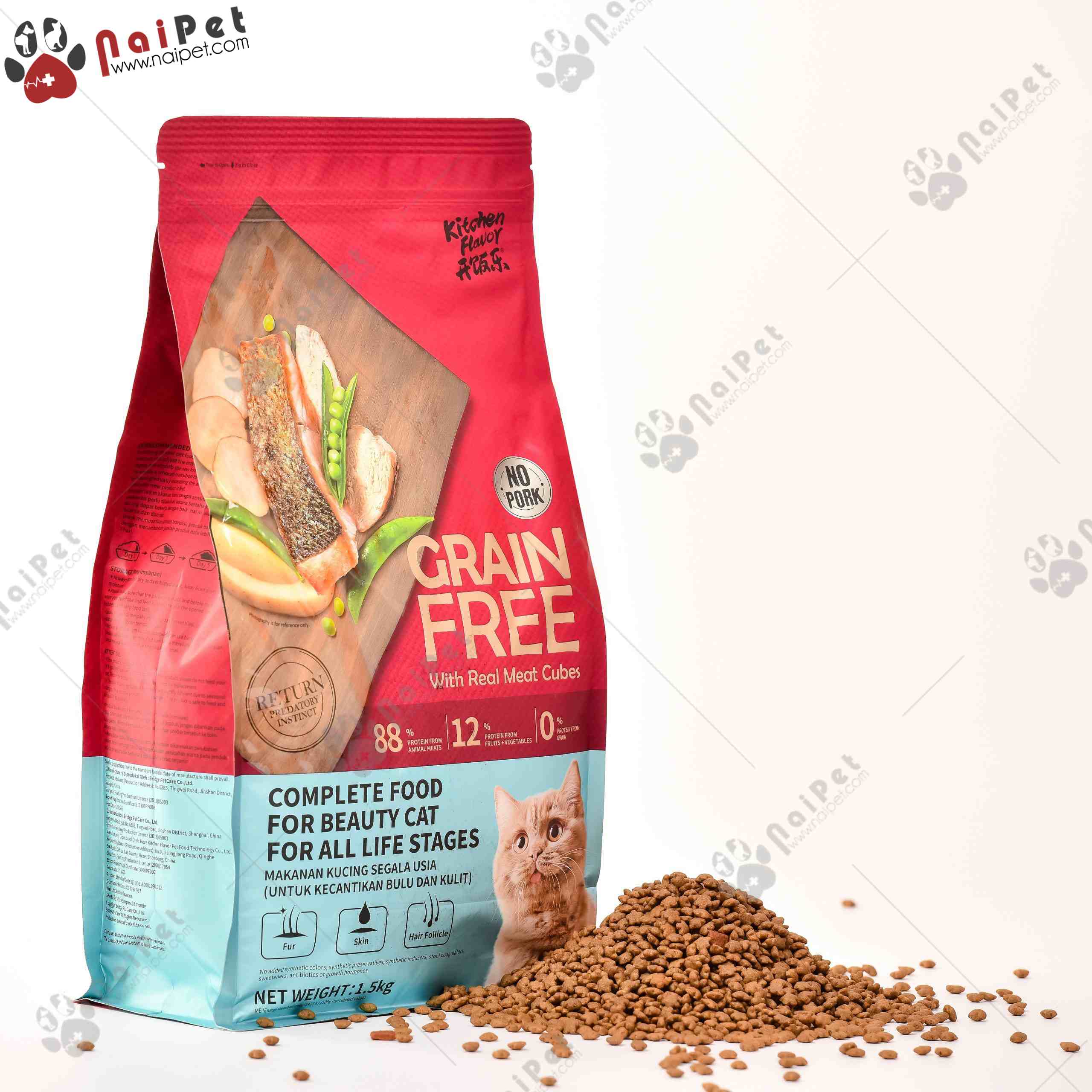 Thức Ăn Hạt Cho Mèo Mọi Lứa Tuổi Grain Free Kitchen Flavor