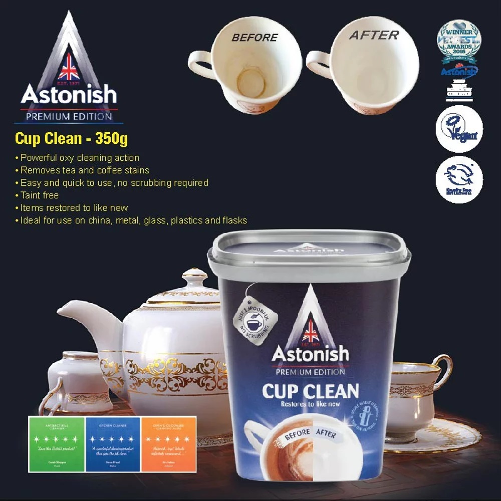 Chất tẩy rửa cặn trà cà phê Astonish 350g Anh Quốc