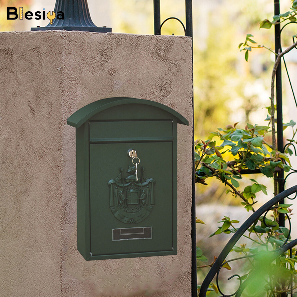 Blesiya Mailbox Mail Secure Locking Mail Box 26x10x36cm Decorative Letterbox