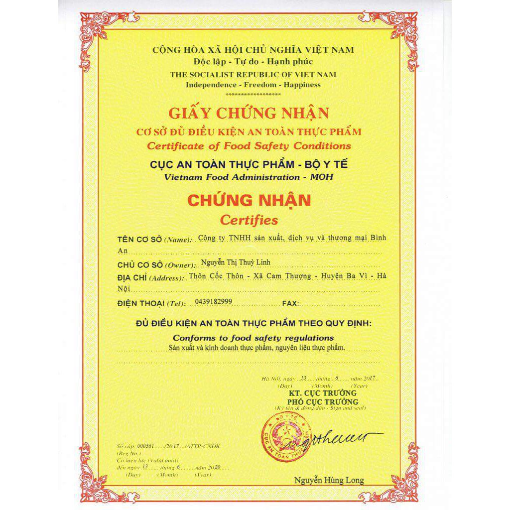 ngũ cốc hữu cơ Bình an