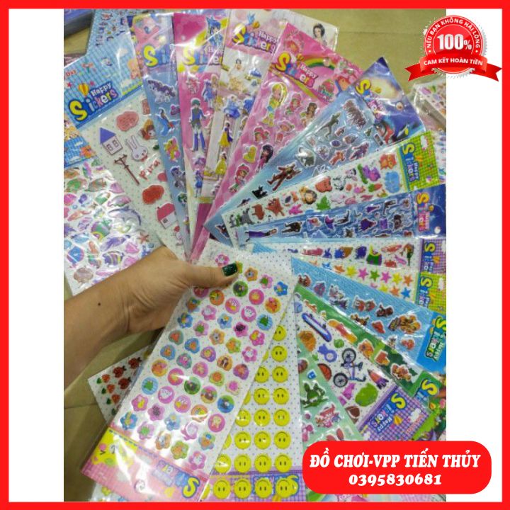 Stickers 3d đủ mẫu cho bé