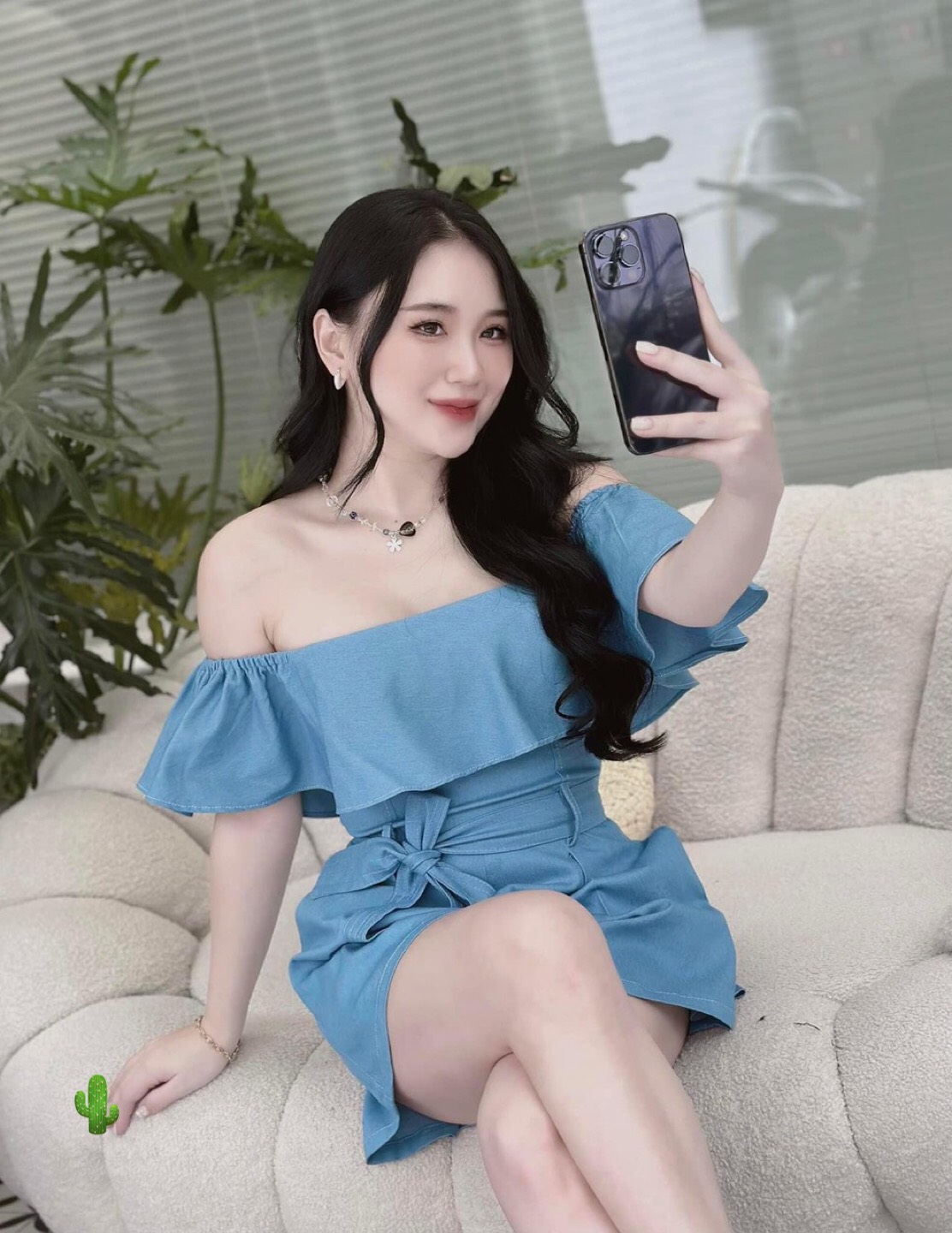 🍒🍒🍒sét jum đùi trễ vai phối nơ giả jean sang chảnh pc
