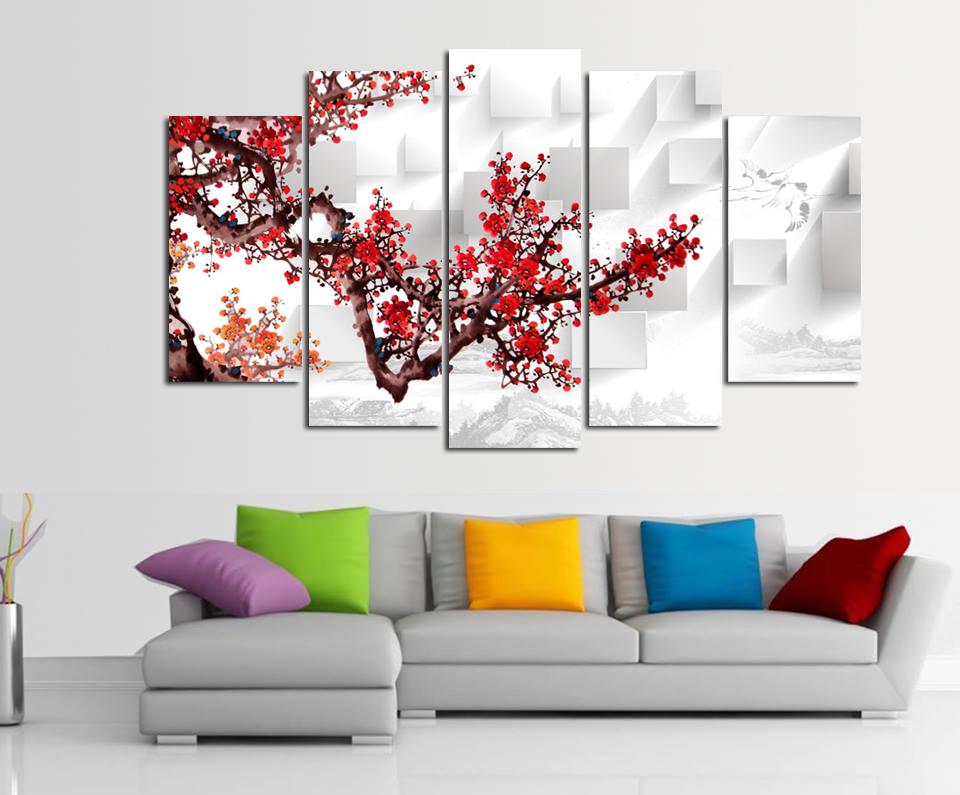 Tranh treo tường hoa đào 3D-CP1