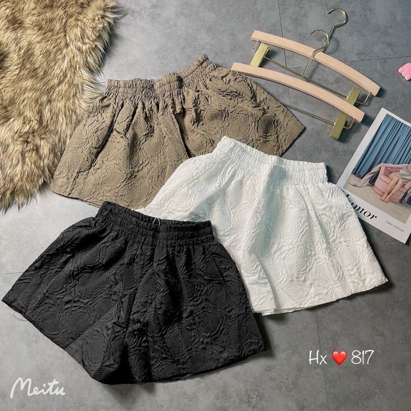 Quần Short Nữ Hoa In Nổi Siêu Hot