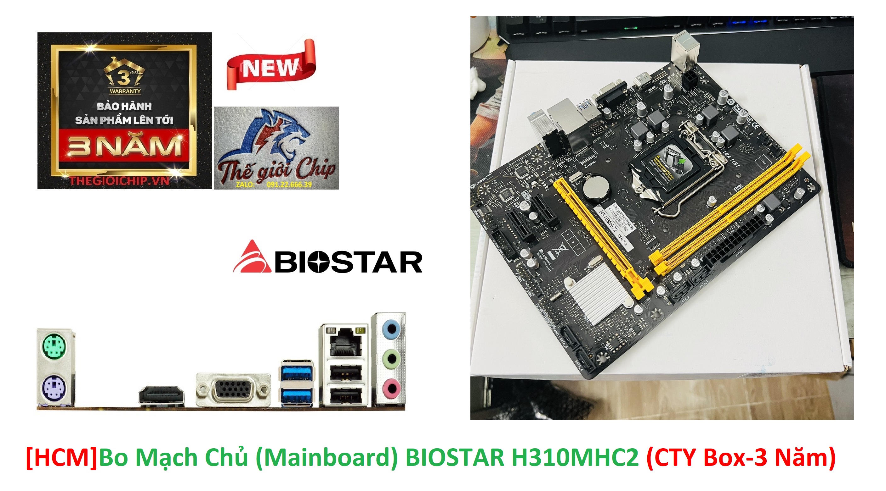 [HCM]Bo Mạch Chủ (Mainboard) BIOSTAR H310MHC2 (CTY Box-3 Năm)