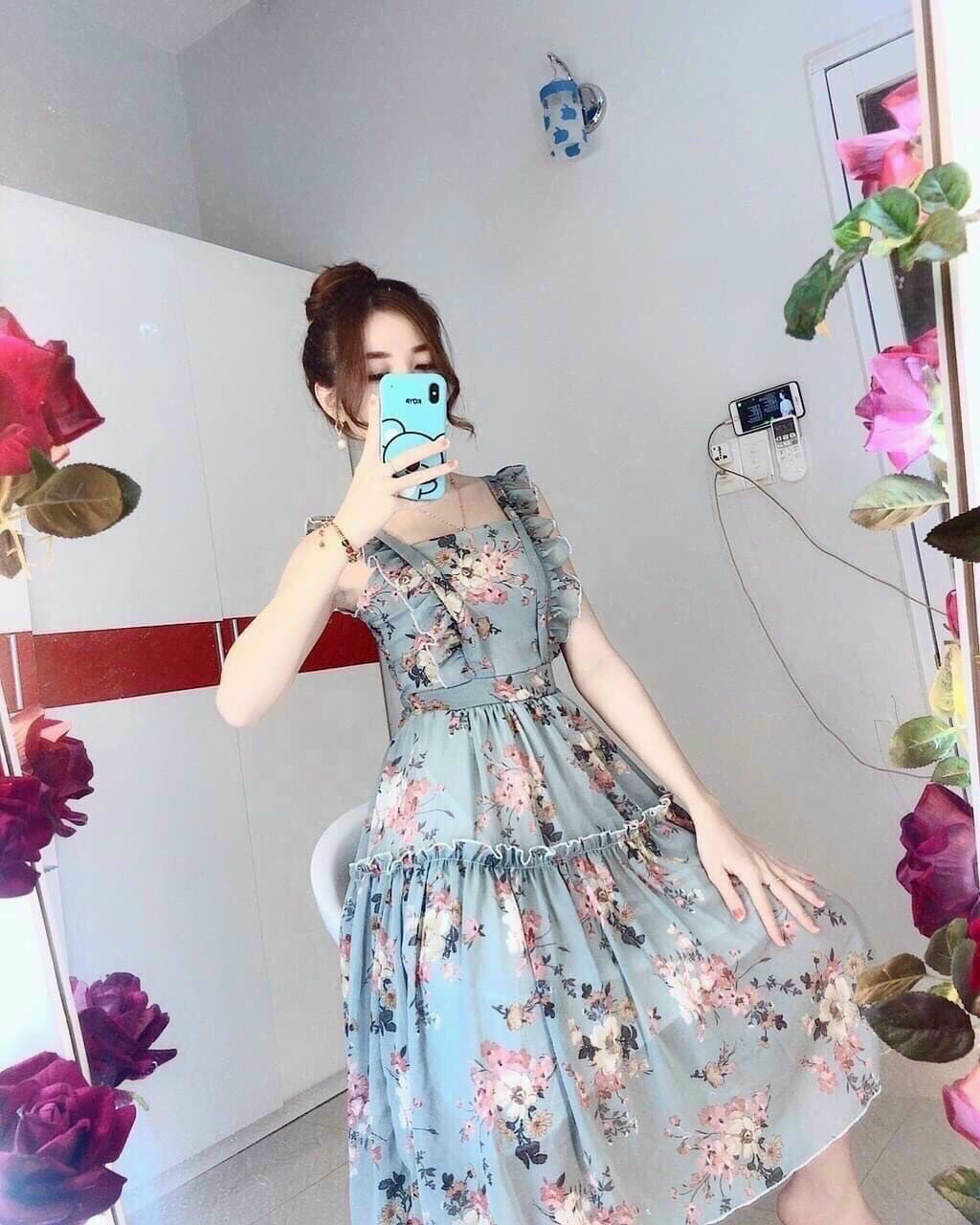 [HCM]ĐẦM MỚI - Đầm hoa 3D tầng tay cánh tiên nhẹ nhàngbồng bềnh cho phái đẹp qcs
